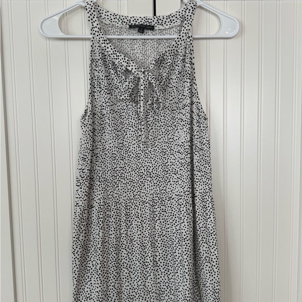 Adrianna Papell Black and White Polka Dot Blouse - Medium